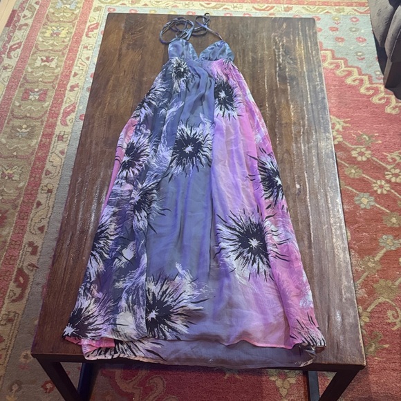 Bebe Purple and Pink Halter Maxi Dress - Picture 1 of 5